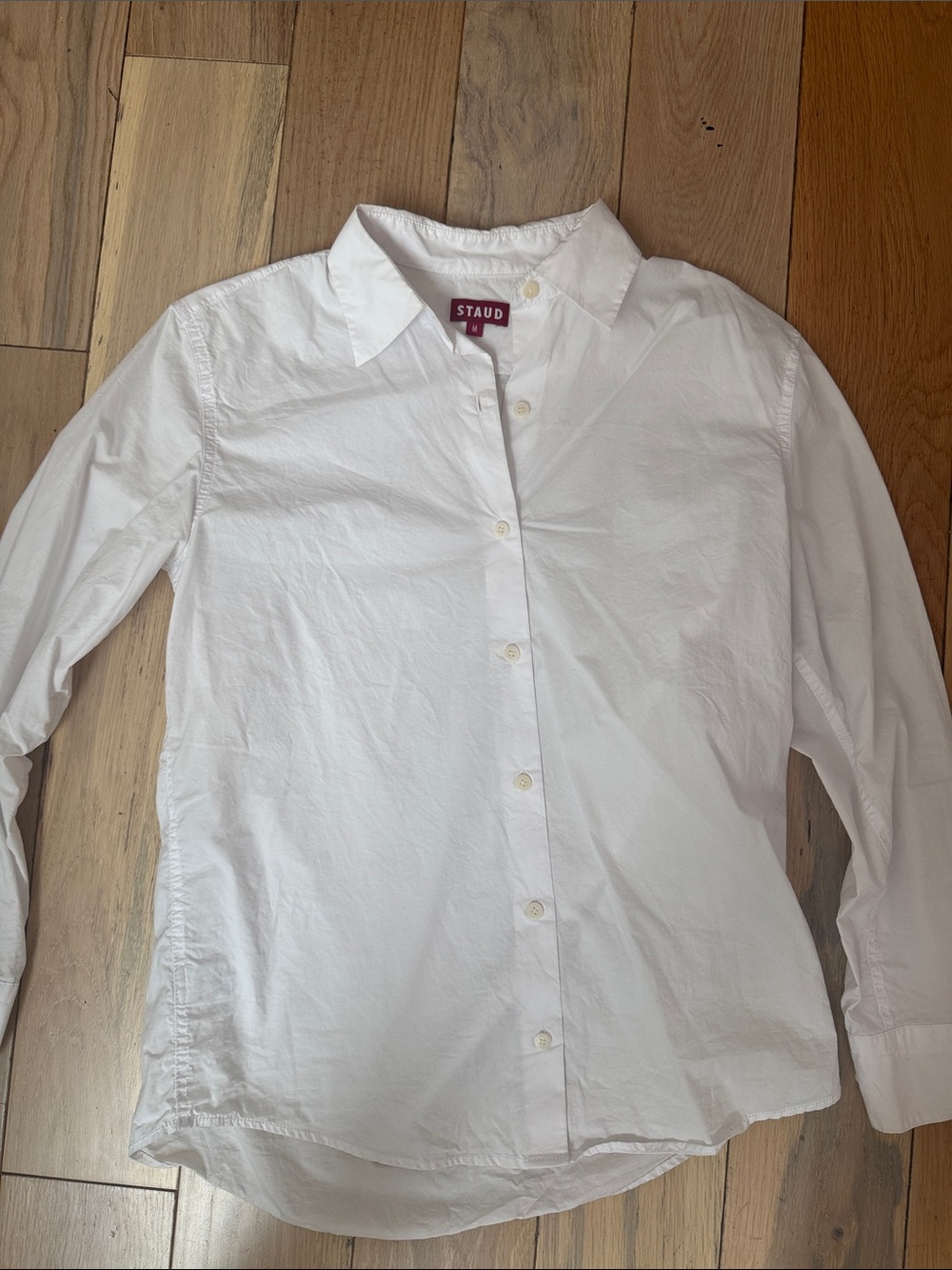 STAUD White Classic Cotton Shirt
